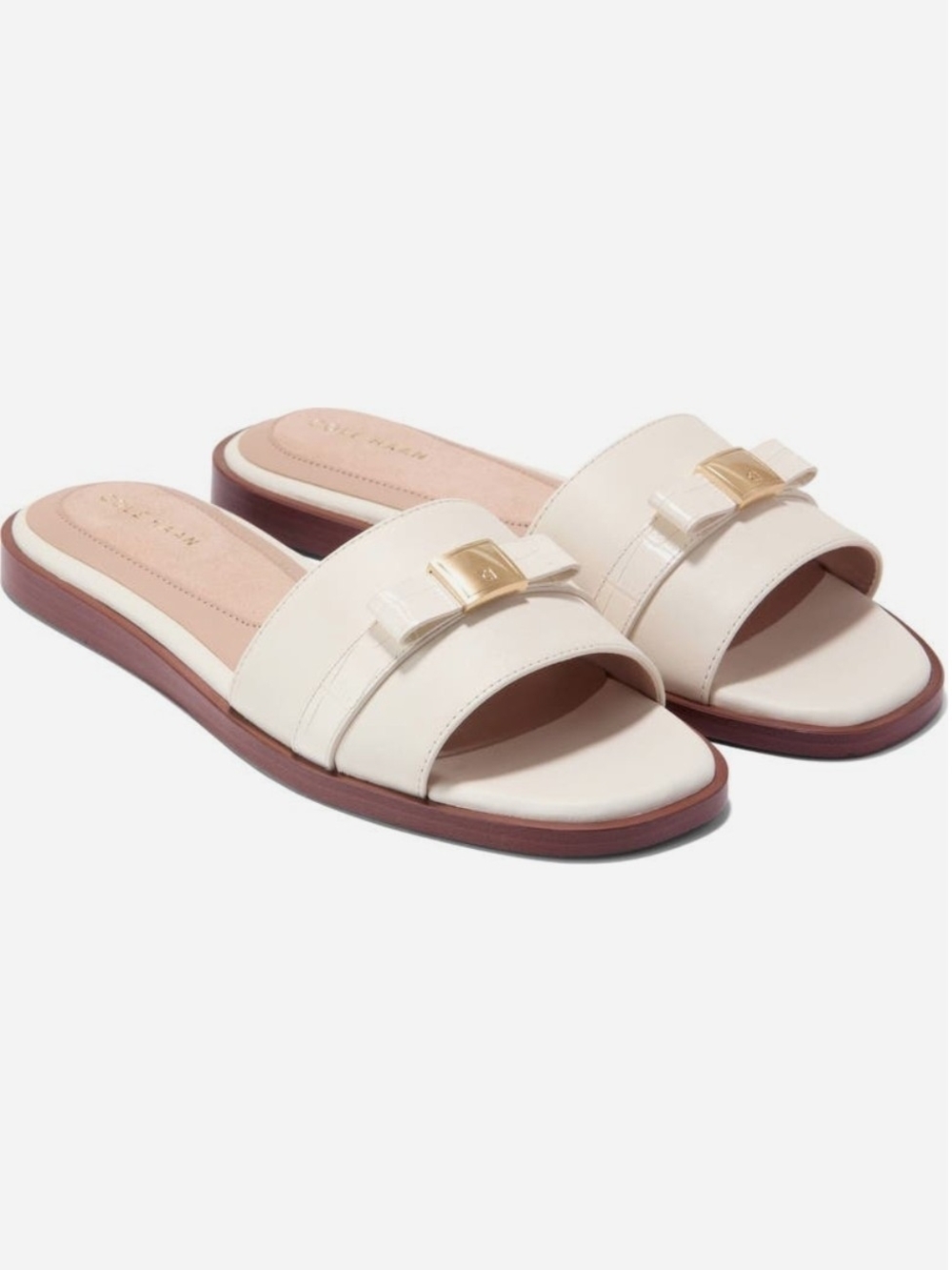 Women's Cream Slide Sandals
